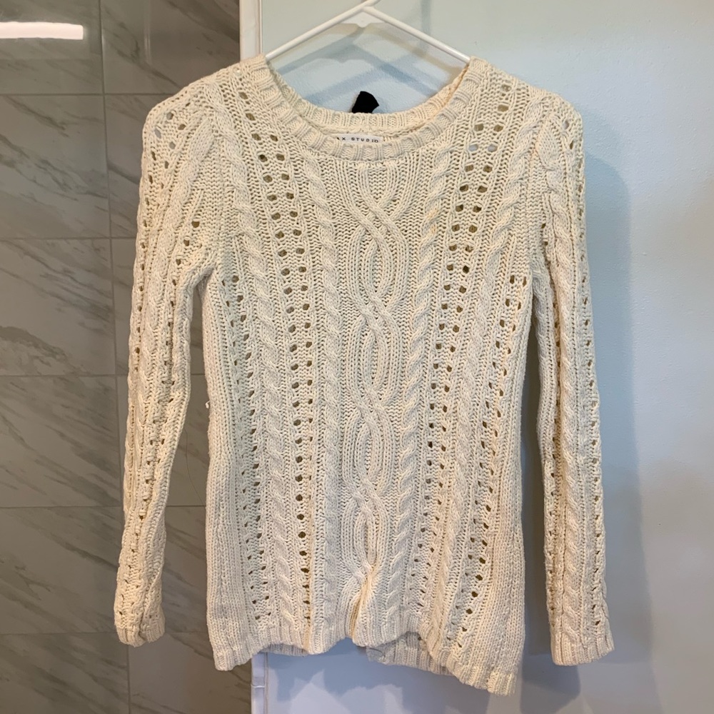 Max studio cream knit sweater